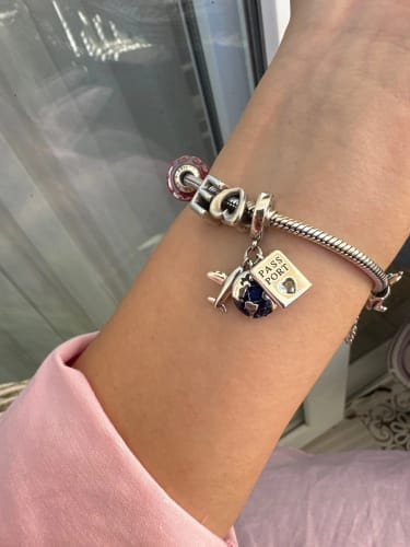 Customer photo review of 925 Sterling Silver Travel Dangle Charm