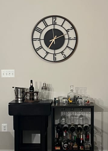 Customer photo review of METAL WALL CLOCK with Wooden Corners