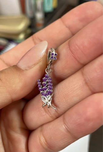 Customer photo review of 925 Sterling Silver Lavender Charm