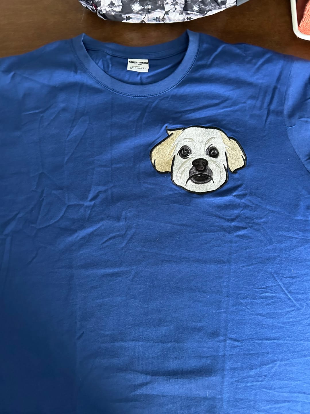 Customer photo review of Custom Embroidered Dog Portrait Photo Sweatshirt | Gifts For Pet Lovers