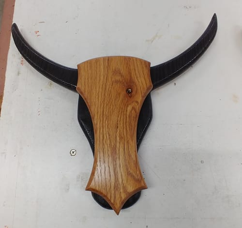 Customer photo review of 13.4x12.0" Toro Bull Wall Art Acrylic Router Template Set