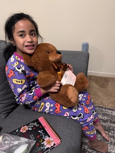 Customer photo review of Granddaughter, A Special Message - Teddy Bear With Personalized Canvas (GD102-P)