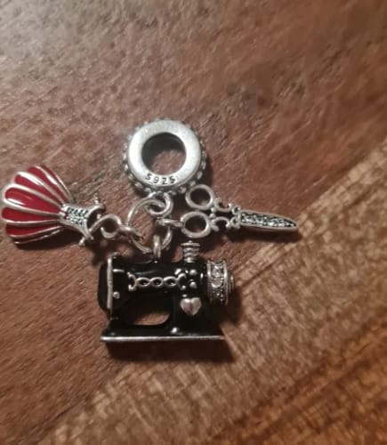 Customer photo review of 925 Sterling Silver Sewing Charm