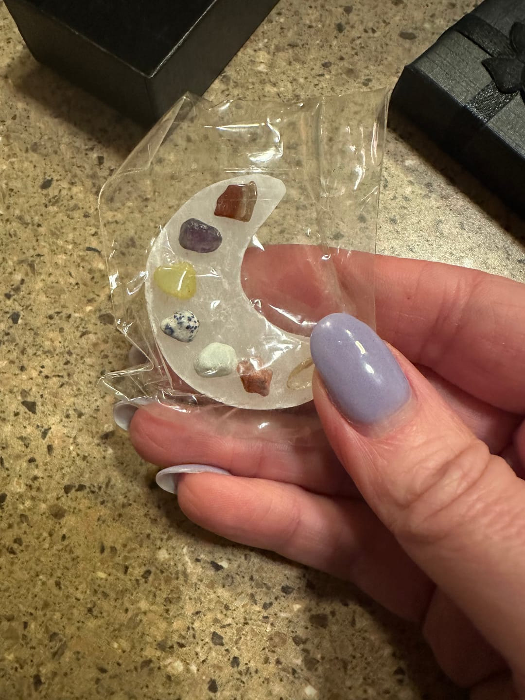 Customer photo review of Selenite Crescent Plate