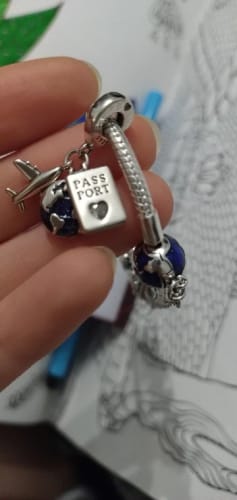 Customer photo review of 925 Sterling Silver Travel Dangle Charm