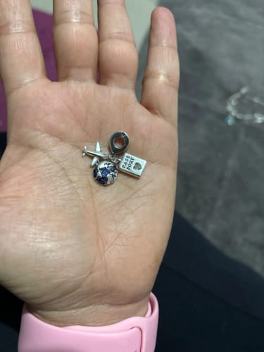 Customer photo review of 925 Sterling Silver Travel Dangle Charm