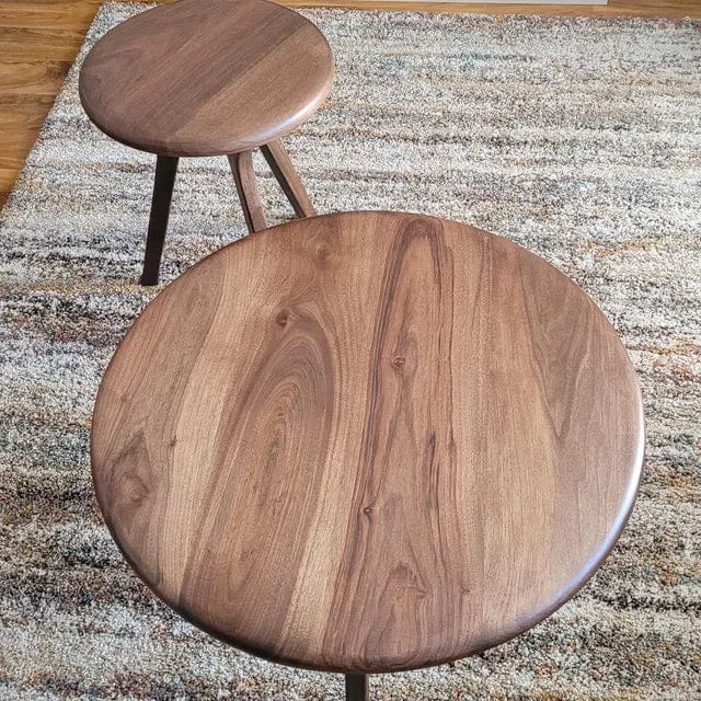 Customer photo review of Sidney Round Coffee Table - Solid Walnut Wood - Mid Century Modern Design