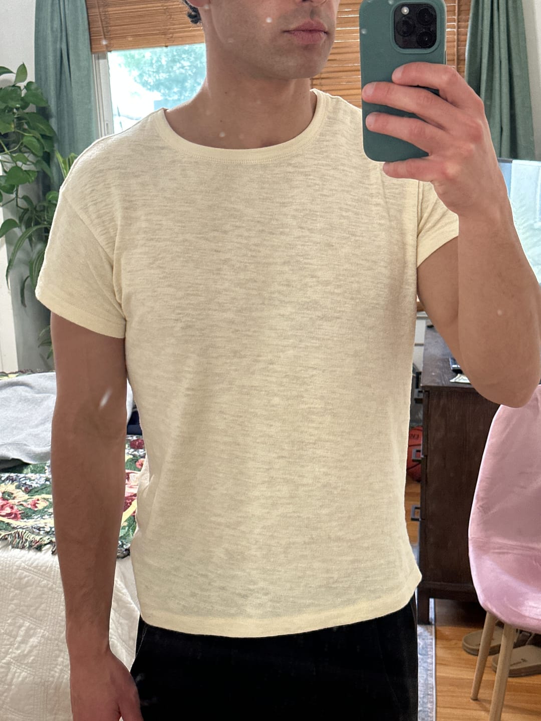 Customer photo review of 1940s USN Slub Cotton Crew T-Shirt