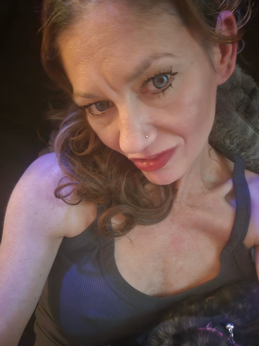 Customer photo review of Aine Swan Lake Blue Prescription Colored Contact Lenses