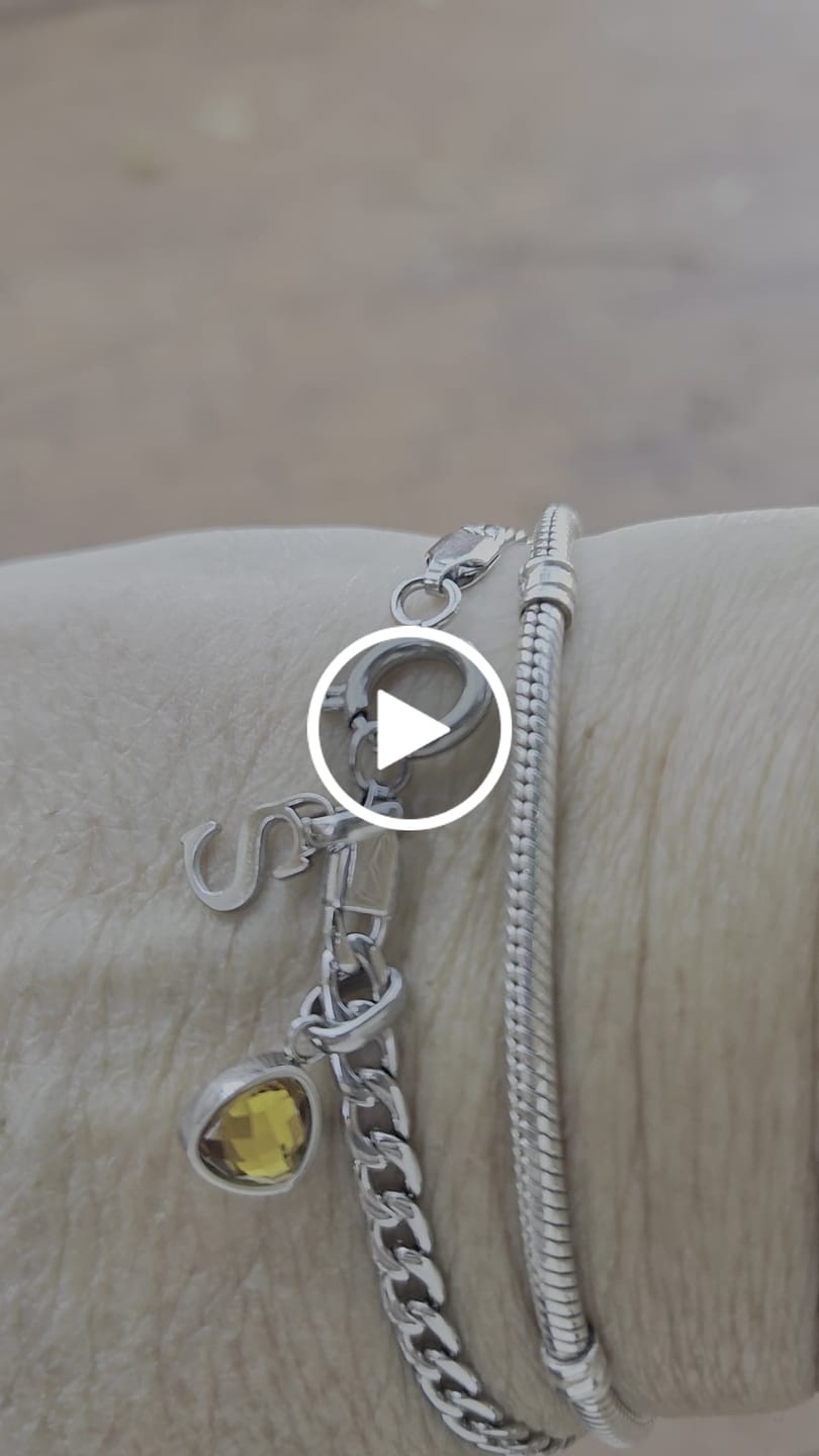 Customer video review of Letter & birthstone bracelet silver