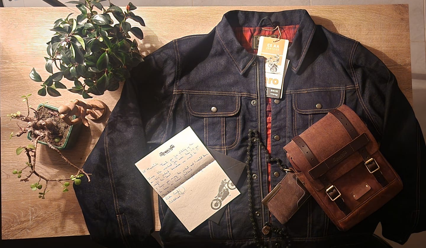 Customer photo review of zero: denim riding jacket