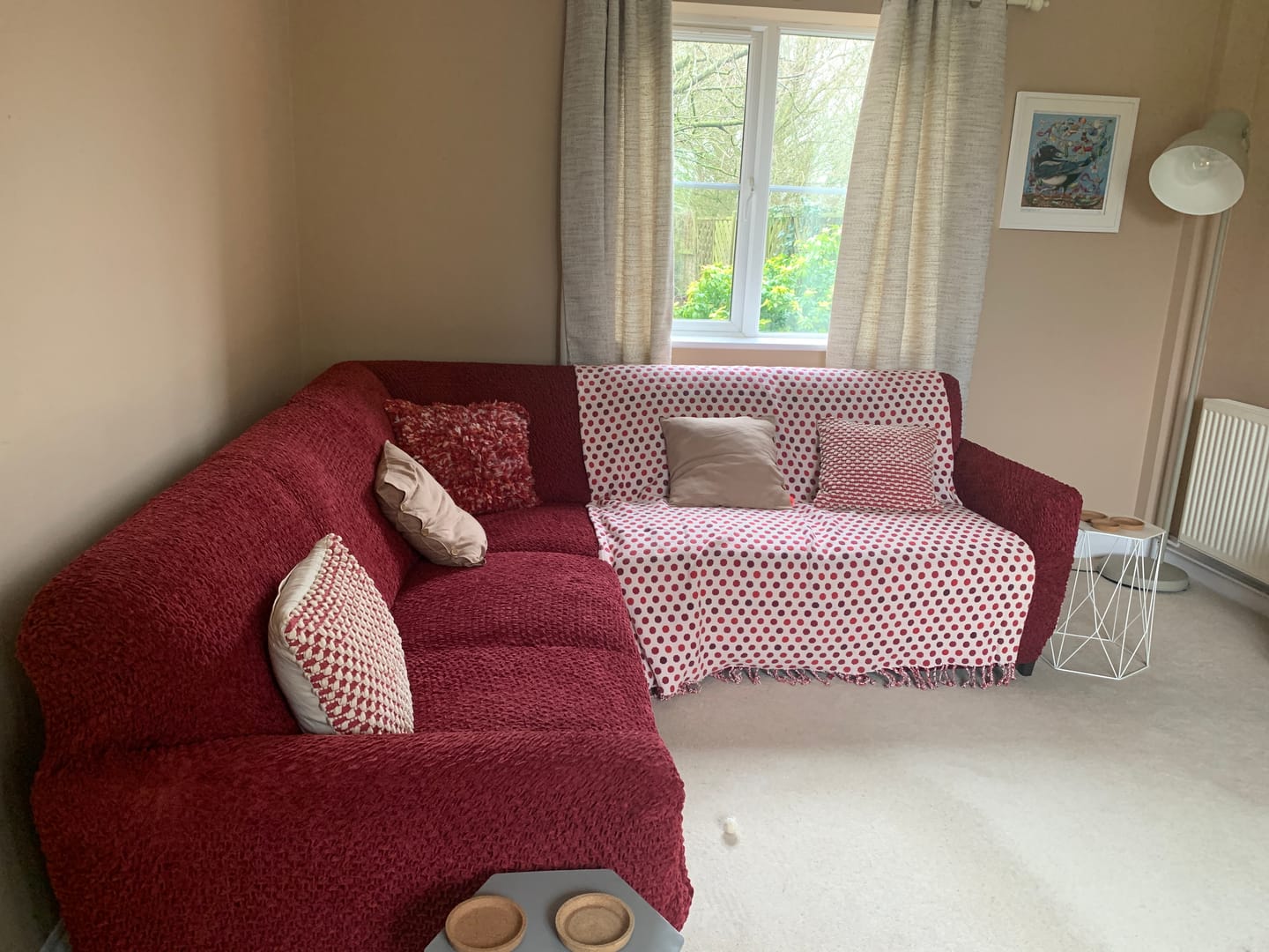 Customer photo review of Corner Sofa Cover - Bordeaux, Velvet Collection