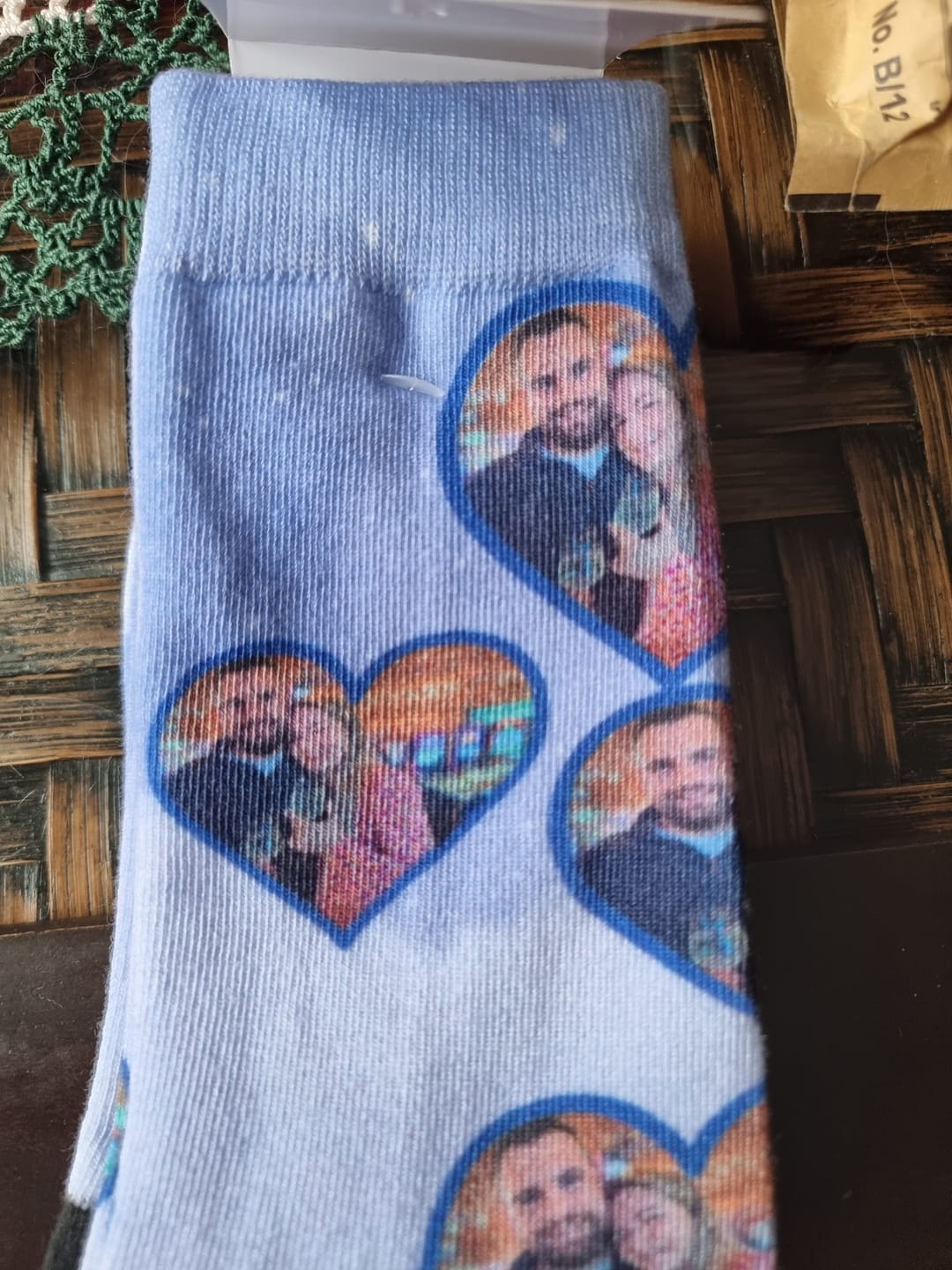 Customer photo review of LOVE - Personalisierte Socken mit eigenem Foto in Herzform