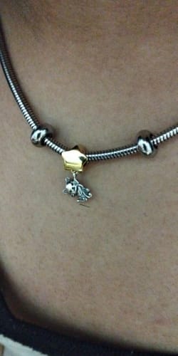 Customer photo review of 925 Sterling Silver Kitty Cat Charm