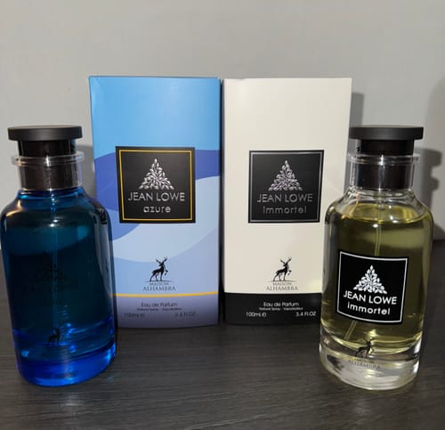 Reseña con foto de un cliente sobre Duo Jean Lowe Immortel y Azure 100ml Edp