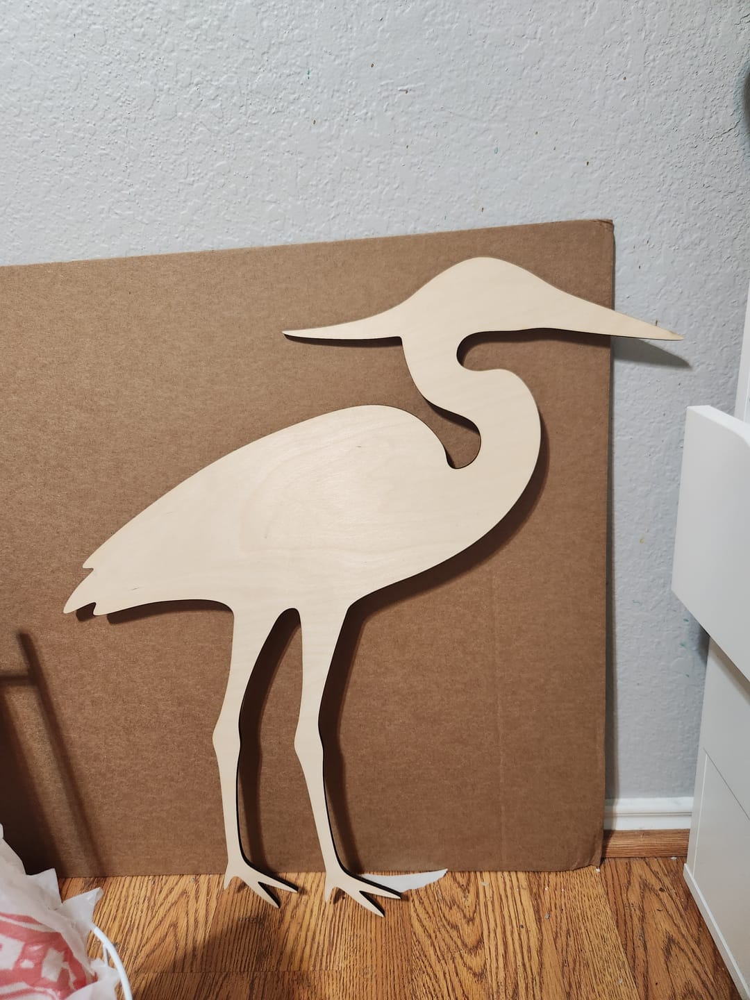 Customer photo review of Unfinished Wood Heron Shape - Bird - Wildlife - Craft - up to 46" DIY