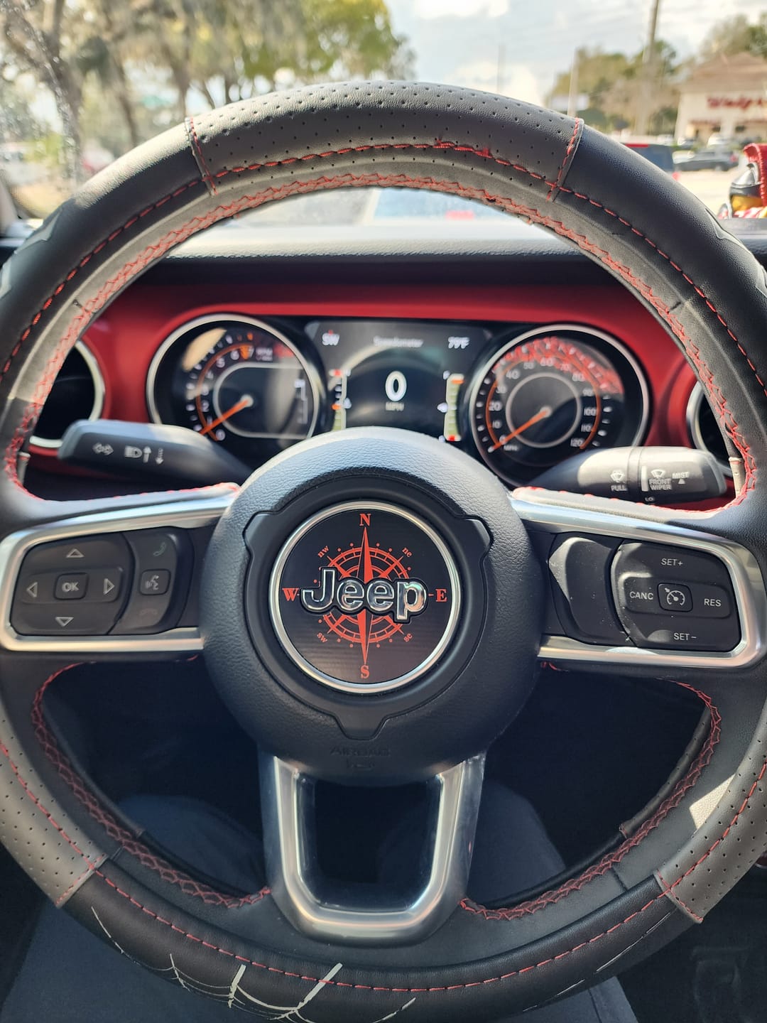Customer photo review of Compass Steering Wheel Decal for Jeep