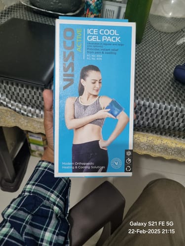 Customer photo review of Icecool Gel Pack | Re-Freezable for Instant Pain Relief & Swelling (Blue)