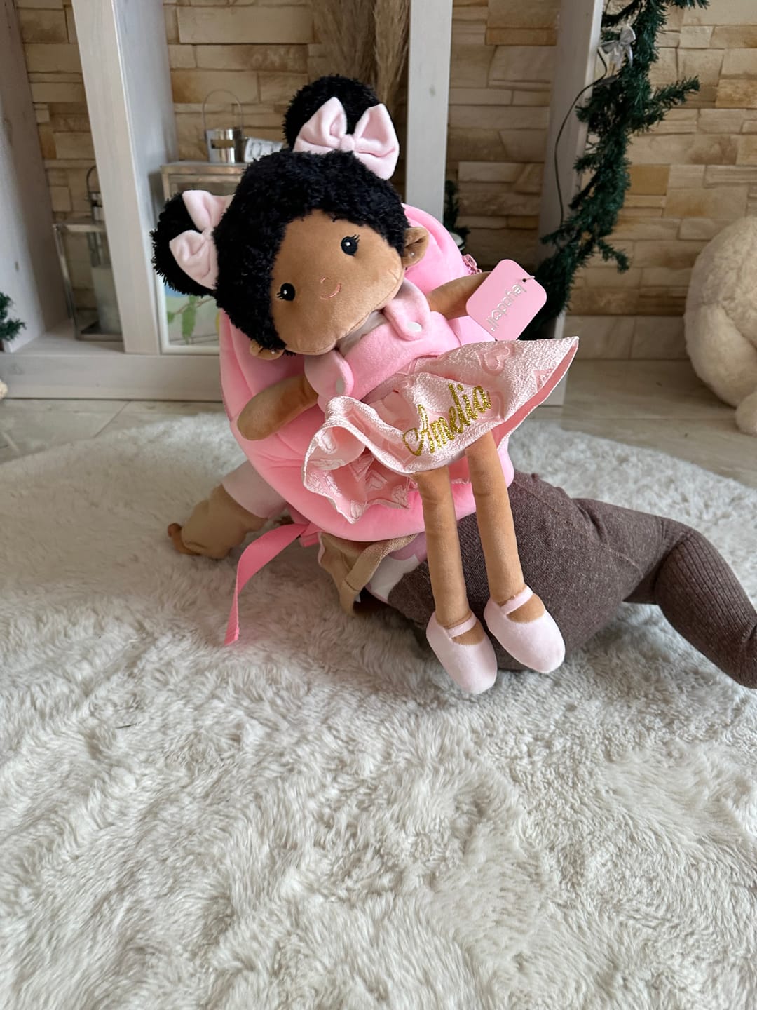 Customer photo review of Personalized Doll Carrier Backpack - with Baby Doll