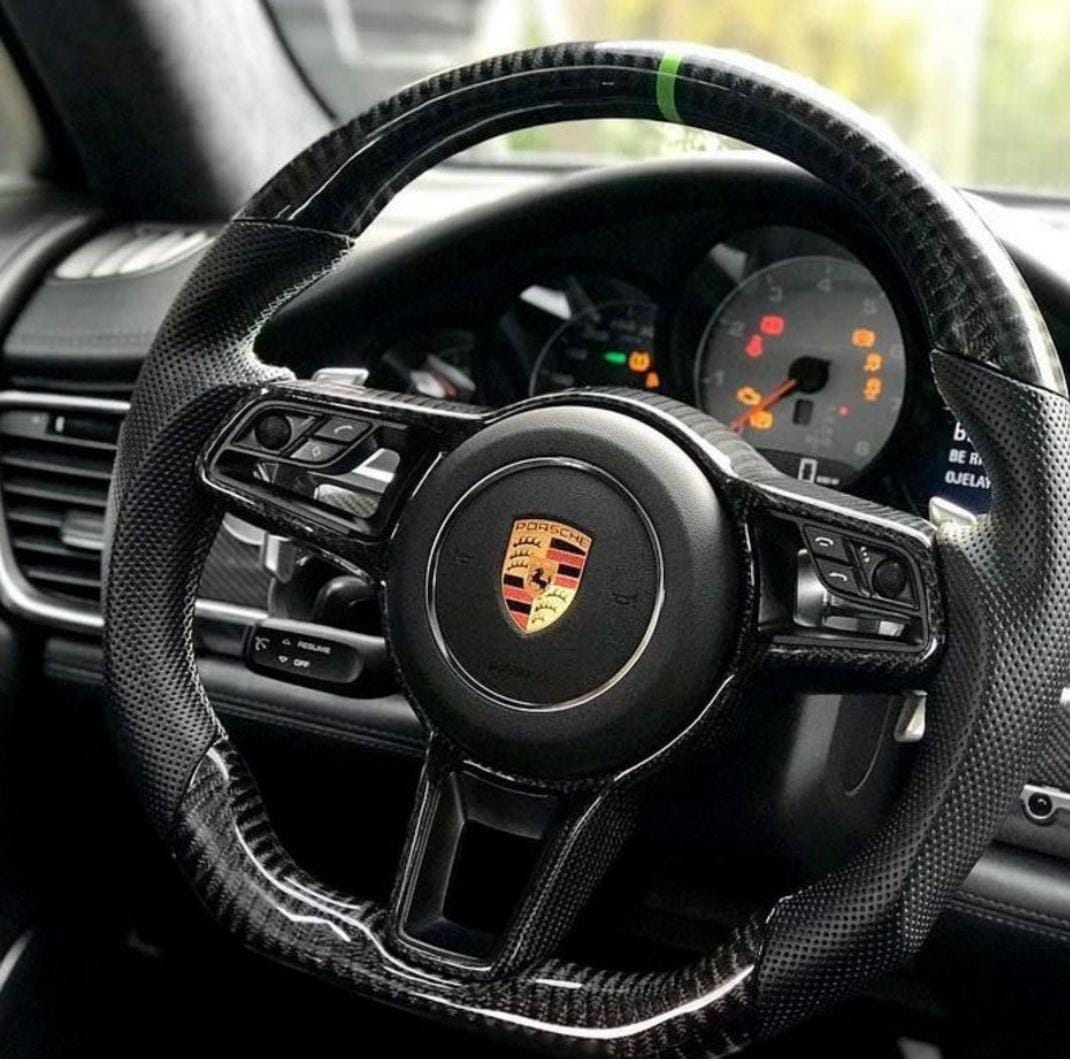 Customer photo review of 2017+ Porsche Macan Custom Carbon Fiber Steering Wheel
