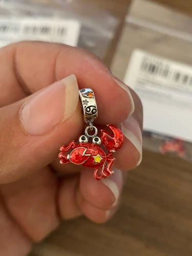 Customer photo review of 925 Sterling Silver Glow in the Dark Cancer Charm