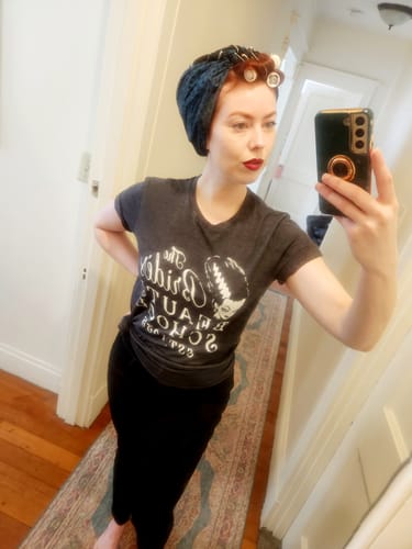 Customer photo review of The Bride's Beauty School Tee