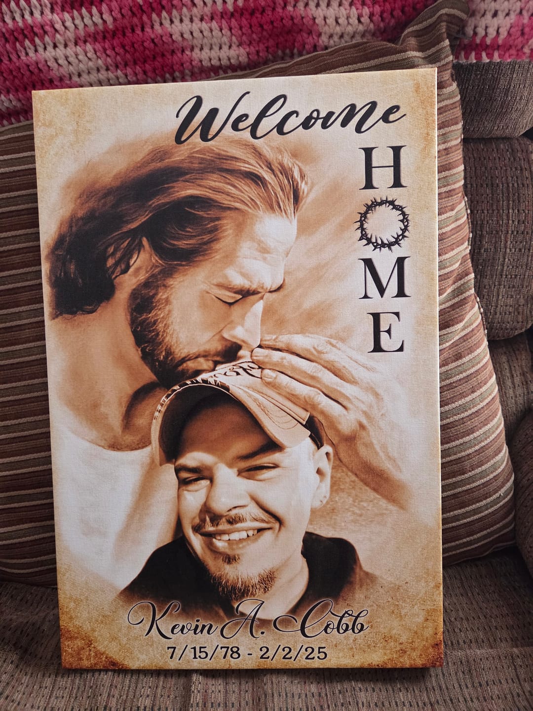 Customer photo review of Custom Canvas Prints, God Sympathy Gifts, Jesus Memorial Gift, Remembrance Gifts, Bereavement Gift, Welcome Home Jesus Canvas