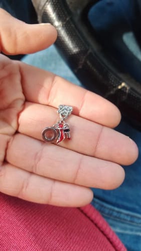 Customer photo review of 925 Sterling Silver Lipstick and Handbag Charm