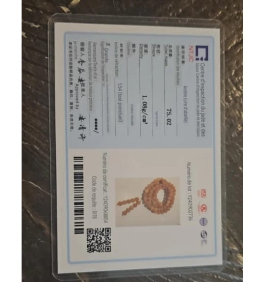 Customer photo review of Beeswax Amber Circle Necklace 108 Beads — Honey Gold | KIMLUD