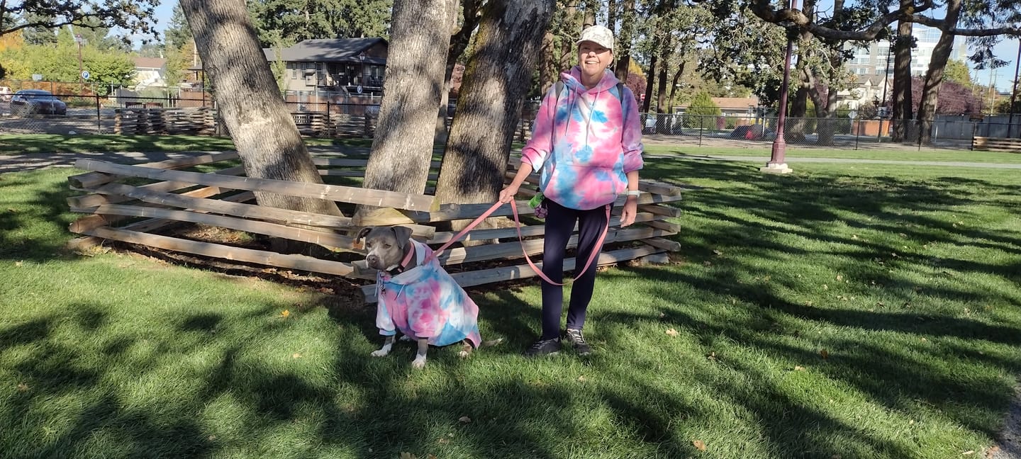 Customer photo review of Pink Plaid Human Hoodie