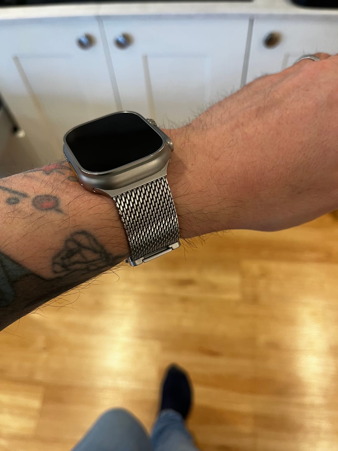 Customer photo review of Ultimate Titanium Milanese Loop Strap for Apple Watch