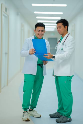 Customer photo review of Zip-Up Polo MoveTech® Scrub Top - Men / Cactus