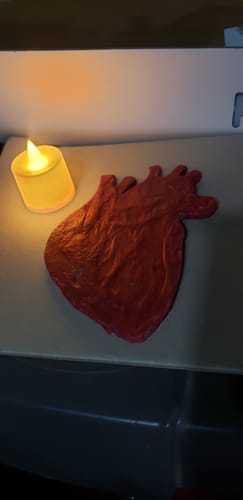 Customer photo review of Unfinished Wood Human Heart Shape - Craft - up to 46" DIY 5" / 1/8"