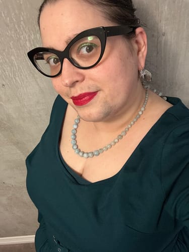 Customer photo review of PRE-ORDER - Troublemaker Swing Dress in Spruce Green - Vixen by Micheline Pitt