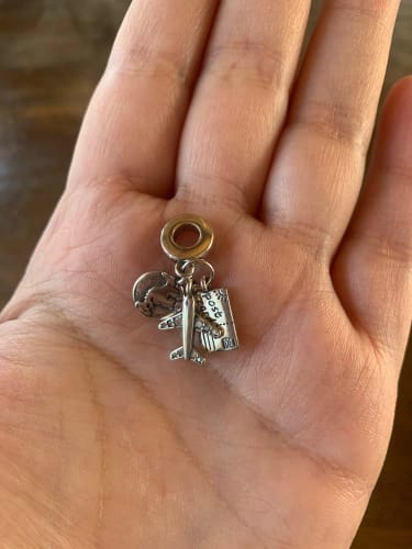 Customer photo review of 925 Sterling Silver Travel the World Charm