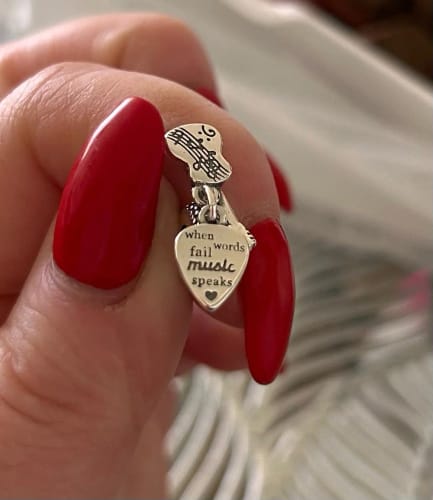 Customer photo review of 925 Sterling Silver Guitar & Music Charm