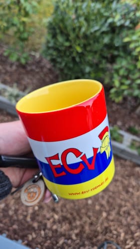 Customer photo review of TassenExpress - Becher Keramik Tasse mit Logo bedruckt 325ml Firmenlogo