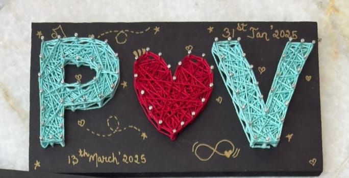 Customer photo review of Initial Name String Art