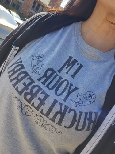Customer photo review of I'm Your Huckleberry Tombstone T-Shirt