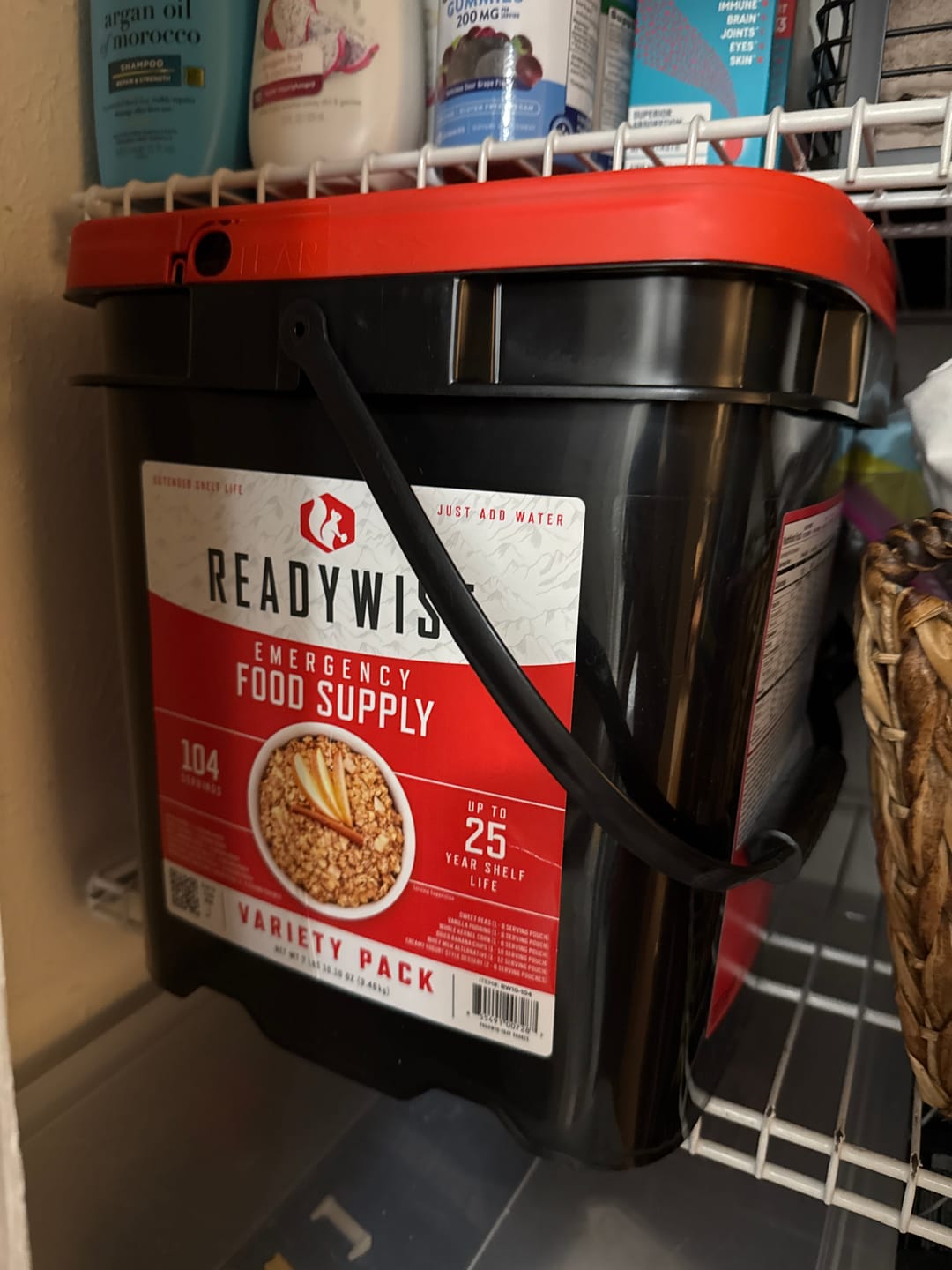 Customer photo review of 104 Serving Variety Pack Bucket BOGO New