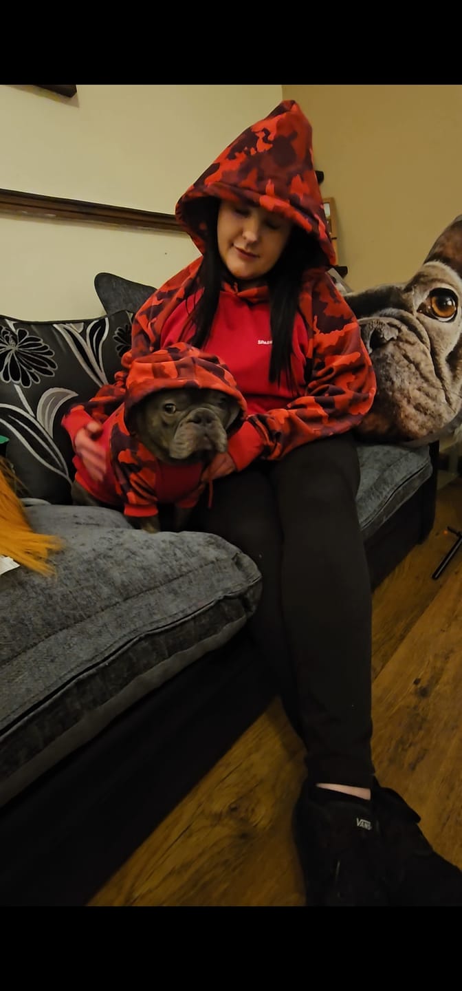 Customer photo review of Fuchsia Camo Human Hoodie
