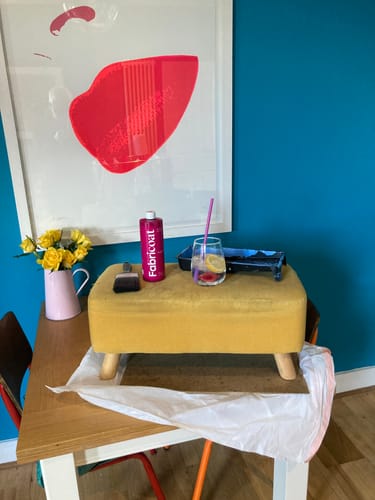 Customer photo review of Fabric Paint -- Raspberry