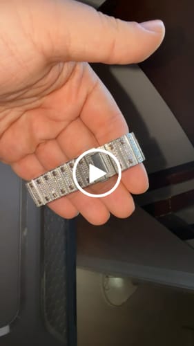 Customer video review of Men's VVS Moissanite Watch | 42MM | 16CT Bust Down | 14K Rose Gold