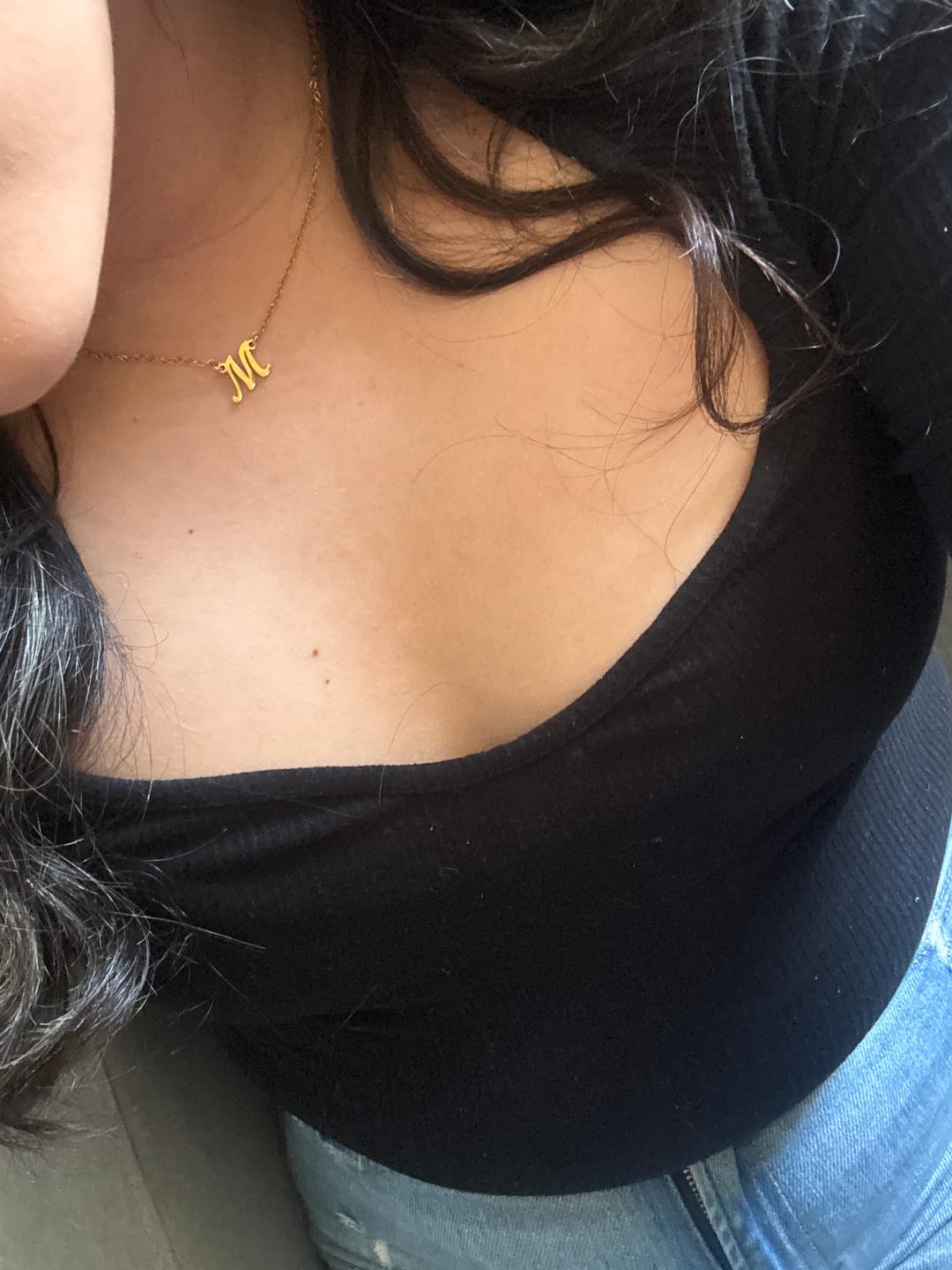 Customer photo review of Small Letter Necklace