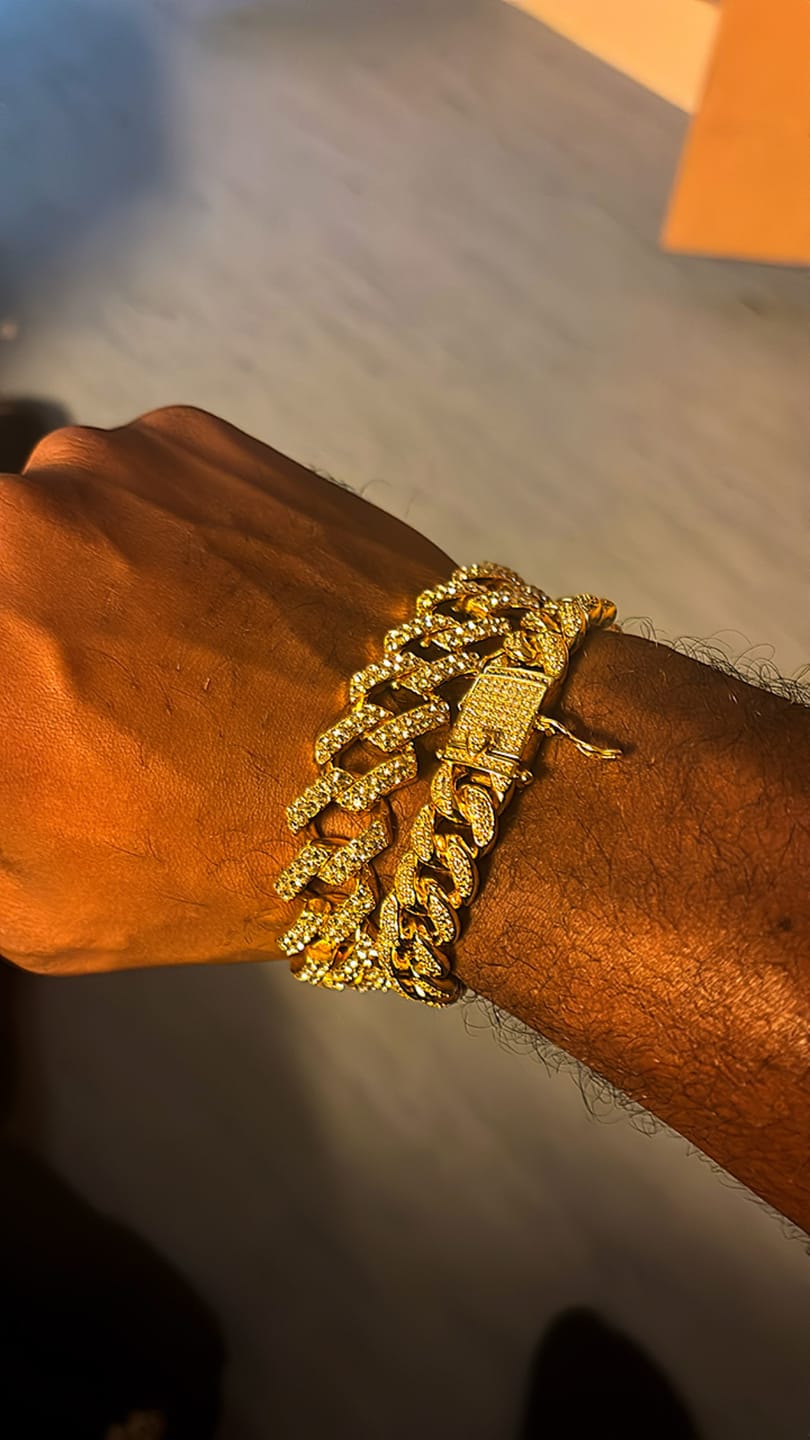 Customer photo review of 18K Gold Diamond Miami Cuban Link Bracelet