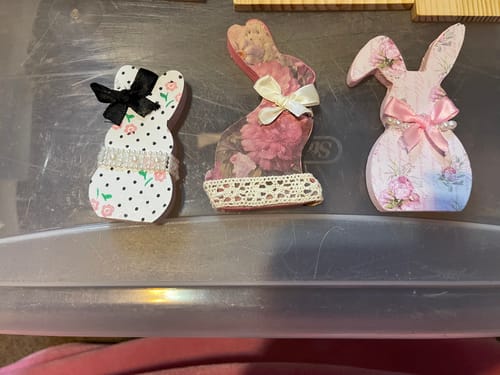 Customer photo review of Unfinished Wood Easter Bunny Shape - Craft - up to 24" DIY