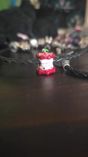 Customer photo review of 925 Sterling Silver Birthday Cake Charm