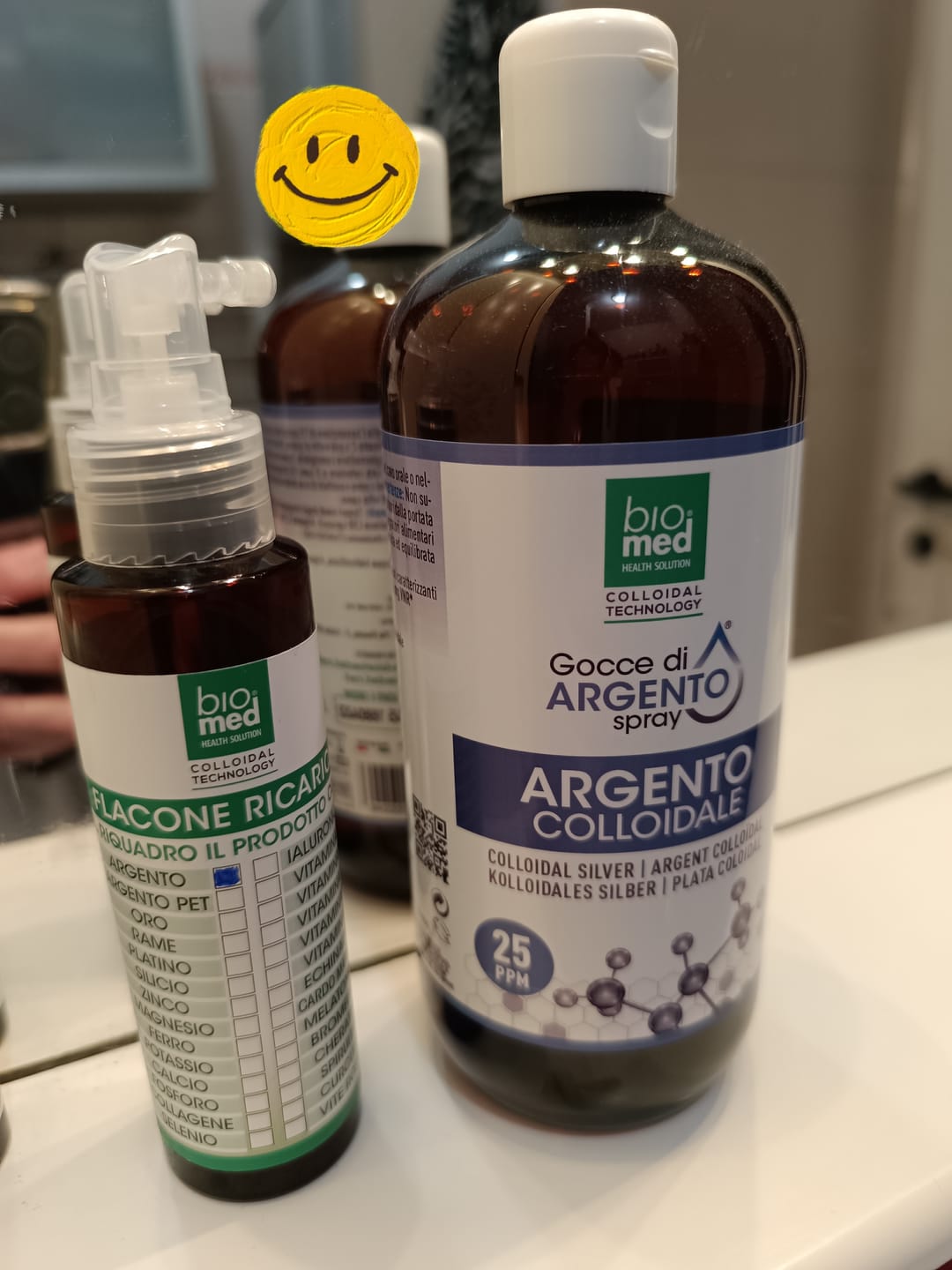Customer photo review of ARGENTO COLLOIDALE ATTIVO SPRAY SUBLINGUALE - BIOMED - 500 ml. - 25 ppm