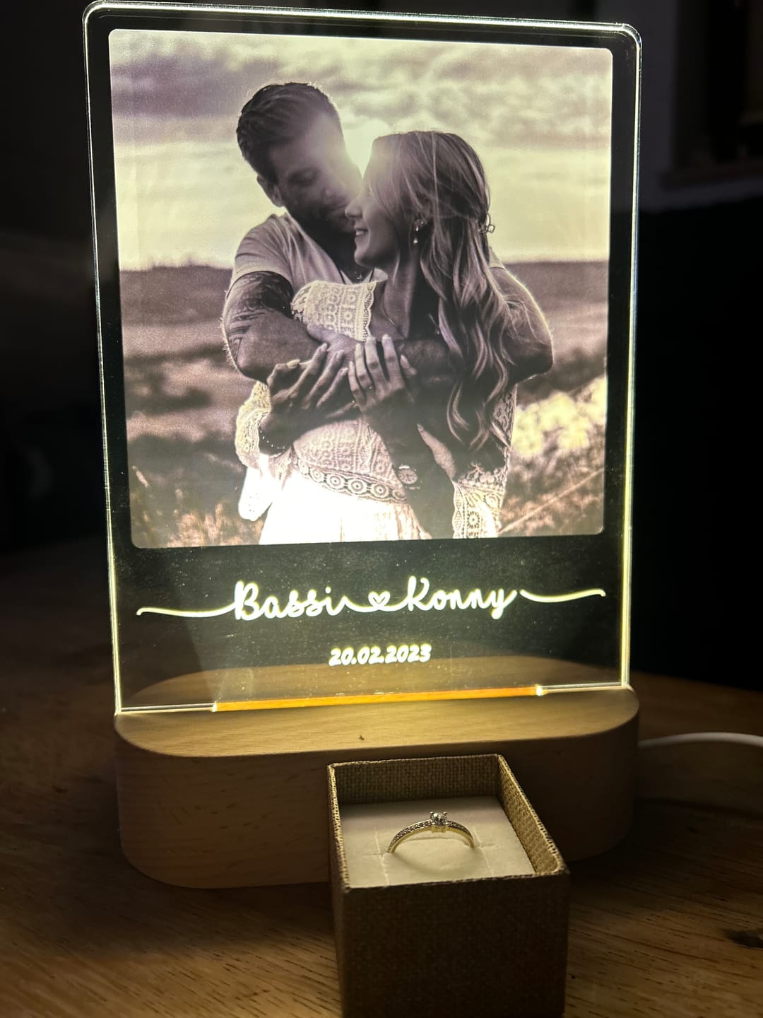 Customer photo review of Euer Liebeslicht mit Foto (eckig)