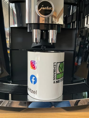 Customer photo review of TassenExpress - Becher Keramik Tasse mit Logo bedruckt 325ml Firmenlogo